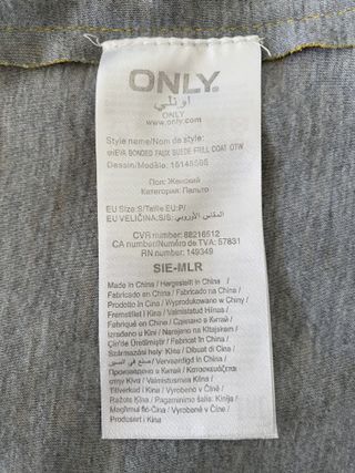 Abrigo amarillo mostaza manga trompeta de Only T S