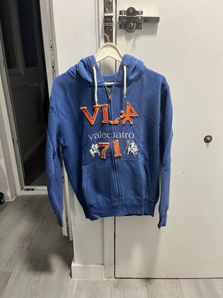 Sudadera Valecuatro azul y naranja