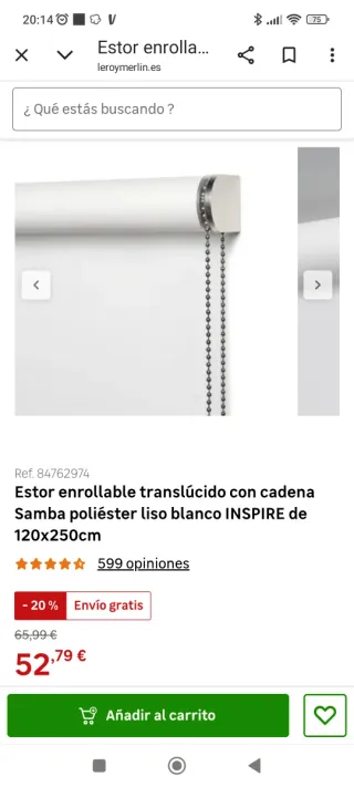 Estor enrollable blanco