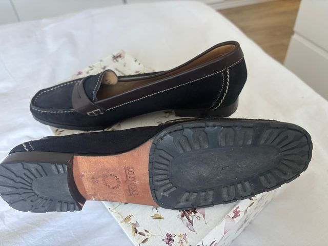 Zapatos Lottusse Negros y cuero marrón oscuro