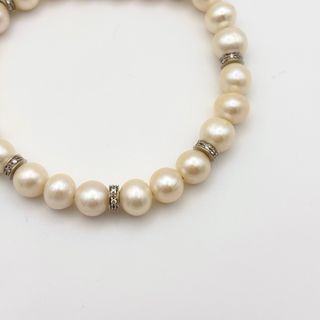 Pulsera de perlas con oro 18kt y diamantes