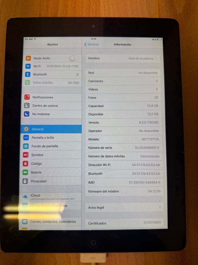 Apple iPad Negro/Plateado