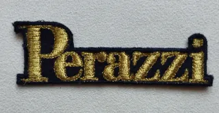 Patch Perazzi ricamato oro su nero
