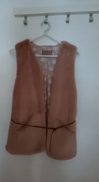 Chaleco pelo niña rosa claro