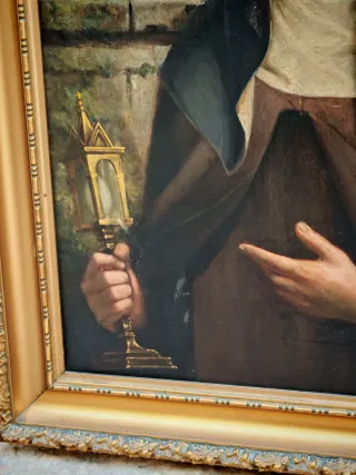 SANTA CHIARA antico olio su tela