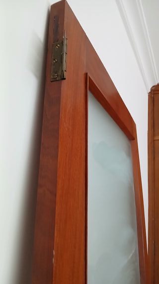 Porta madeira con vidreira galeón