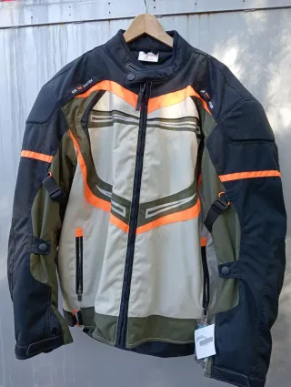 Chaqueta Moto Negra Naranja Talla 4XL sin estrenar