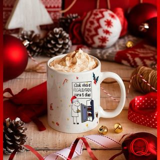 Taza Navidad Cerámica Blanca