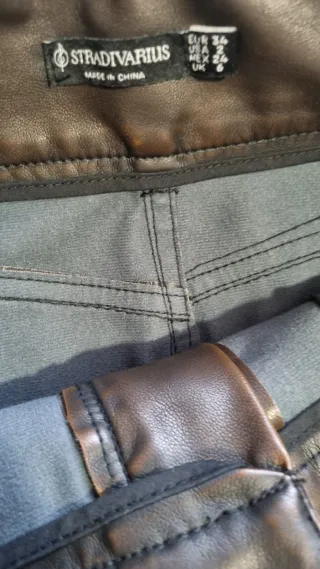 Falda efecto piel marrón talla 34