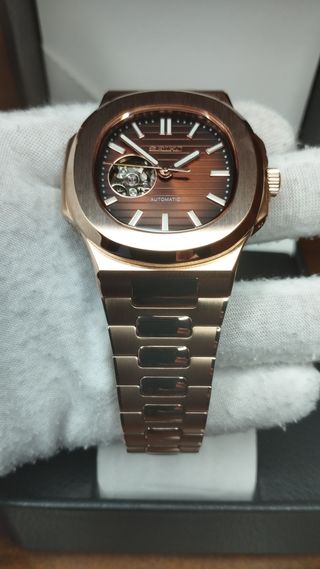 Reloj Seiko Mod Nautilus Marrón Chocolate Oro Rosa