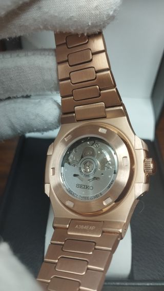 Reloj Seiko Mod Nautilus Marrón Chocolate Oro Rosa