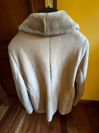 Chaquetón Piel Beige Mujer Talla S con forro