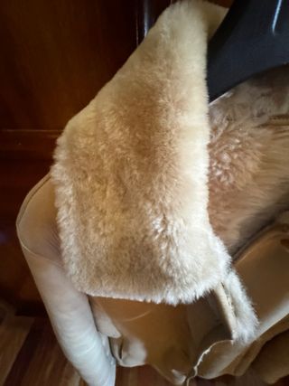 Chaquetón Piel Beige Mujer Talla S con forro