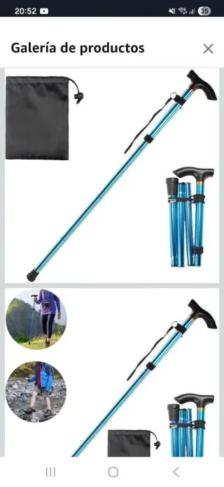 Bastón de aluminio plegable nuevo