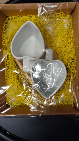 Coppia tazze ceramica forma cuore