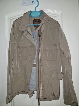 Parka Beige y Gris