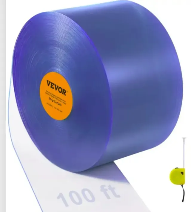 Cortina Tiras PVC VEVOR 3048x30.5cm Azul