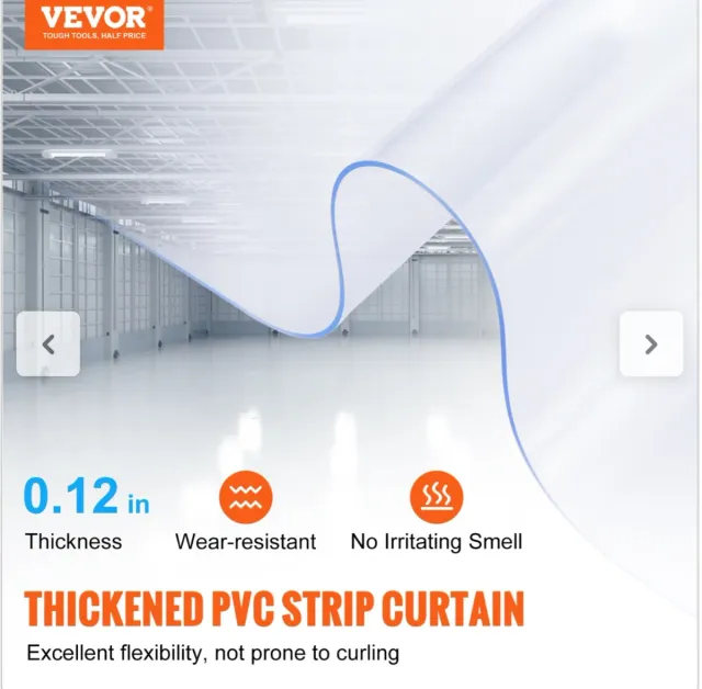 Cortina Tiras PVC VEVOR 3048x30.5cm Azul