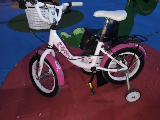 Bicicleta infantil niña rosa y blanca