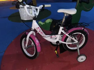 Bicicleta infantil niña rosa y blanca