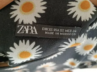 Vestido Zara flores margaritas negro