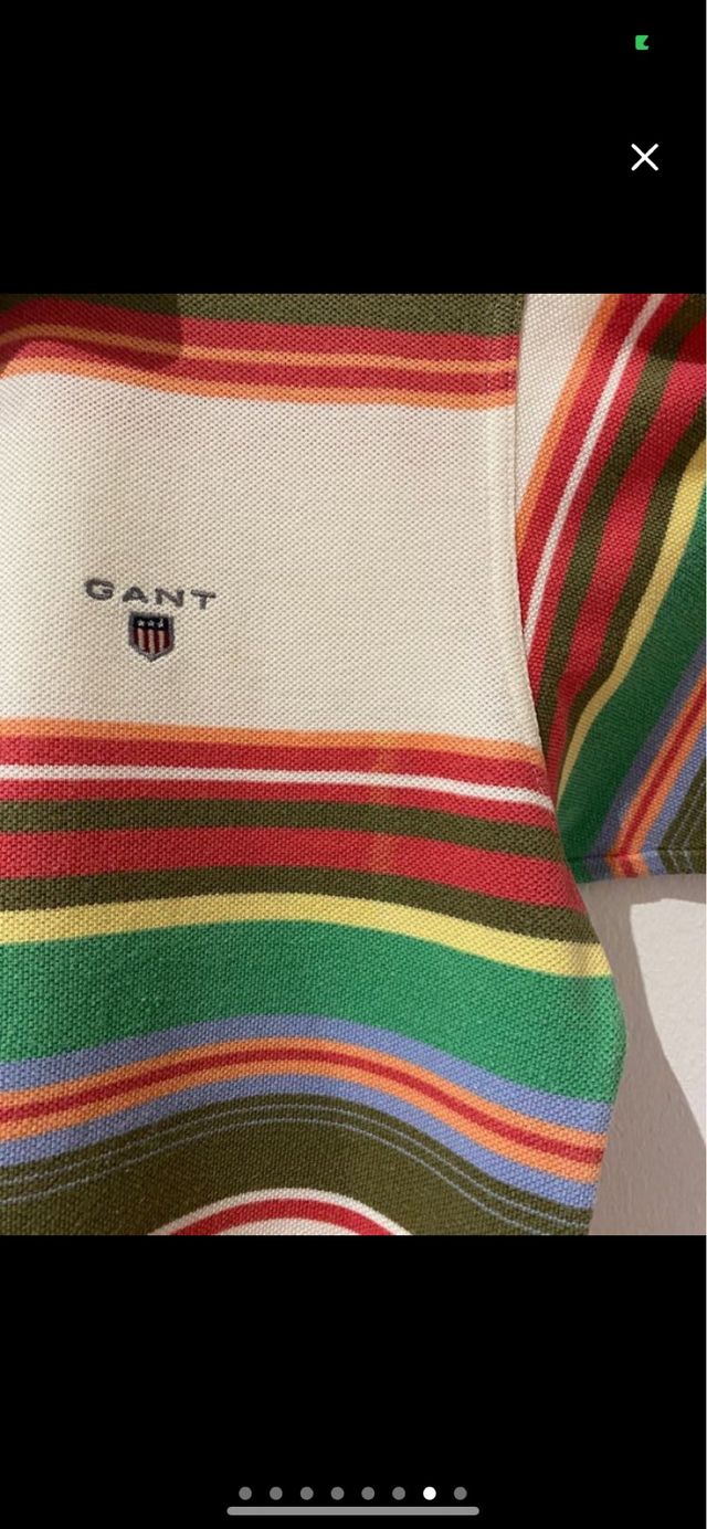 Polo GANT de rayas multicolor de niño talla 11-12