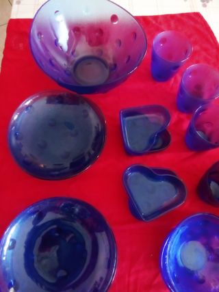 Set 19 pezzi vetro blu Maestri Vetrai di Borgonovo