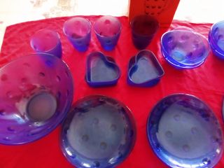 Set 19 pezzi vetro blu Maestri Vetrai di Borgonovo