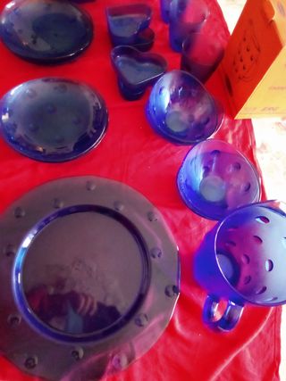 Set 19 pezzi vetro blu Maestri Vetrai di Borgonovo