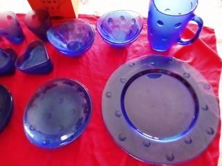 Set 19 pezzi vetro blu Maestri Vetrai di Borgonovo