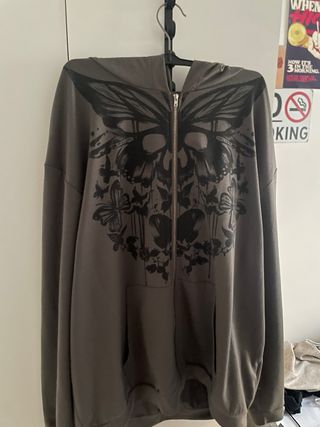 Sudadera Y2K con estampado de mariposa