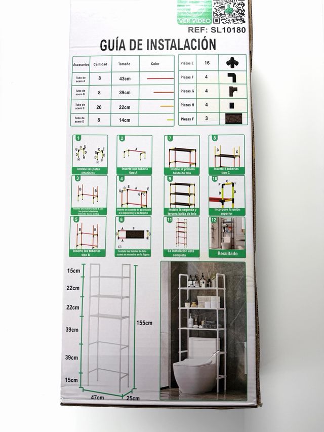 Estantería organizador baño sobre inodoro