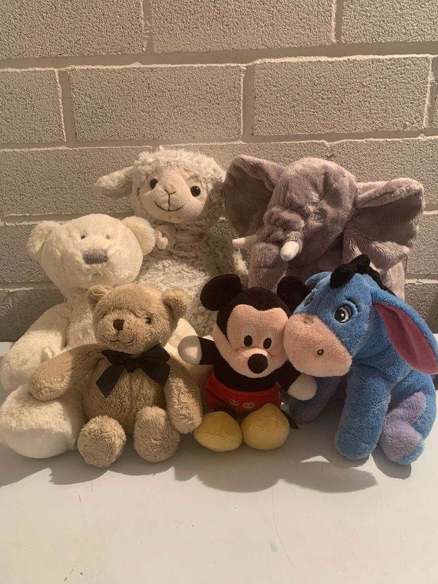 Lote Peluches Oso, Elefante, Oveja, Mickey, Eeyore