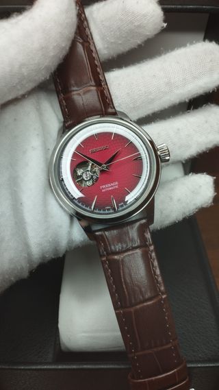 Reloj Seiko Mod Presage Rojo/Burdeos Marrón Open