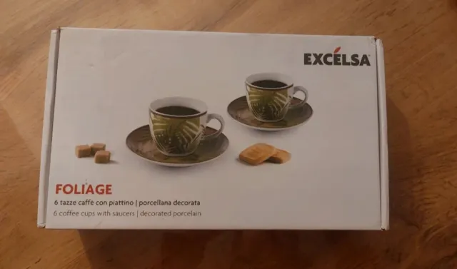 Set 6 Tazze Caffè con Piattino Excelsa