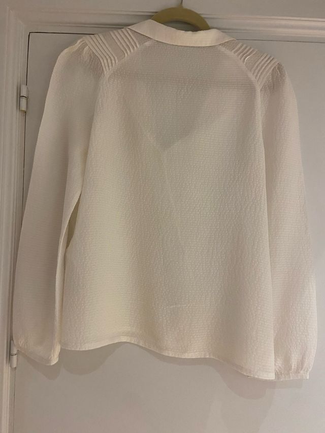 Blusa Maje Seda Natural blanco roto  Talla S