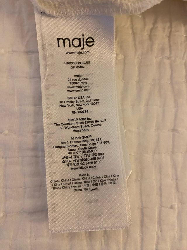 Blusa Maje Seda Natural blanco roto  Talla S