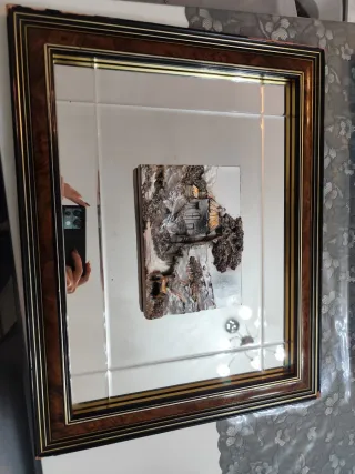 Quadro specchio disegno argento