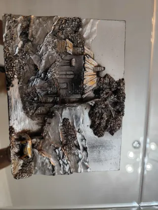 Quadro specchio disegno argento