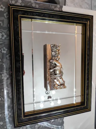 Quadro specchio disegno argento