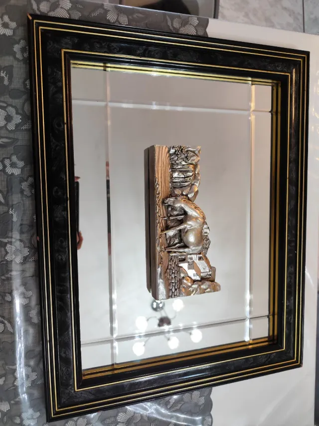 Quadro specchio disegno argento