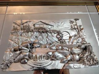 Quadro specchio disegno argento