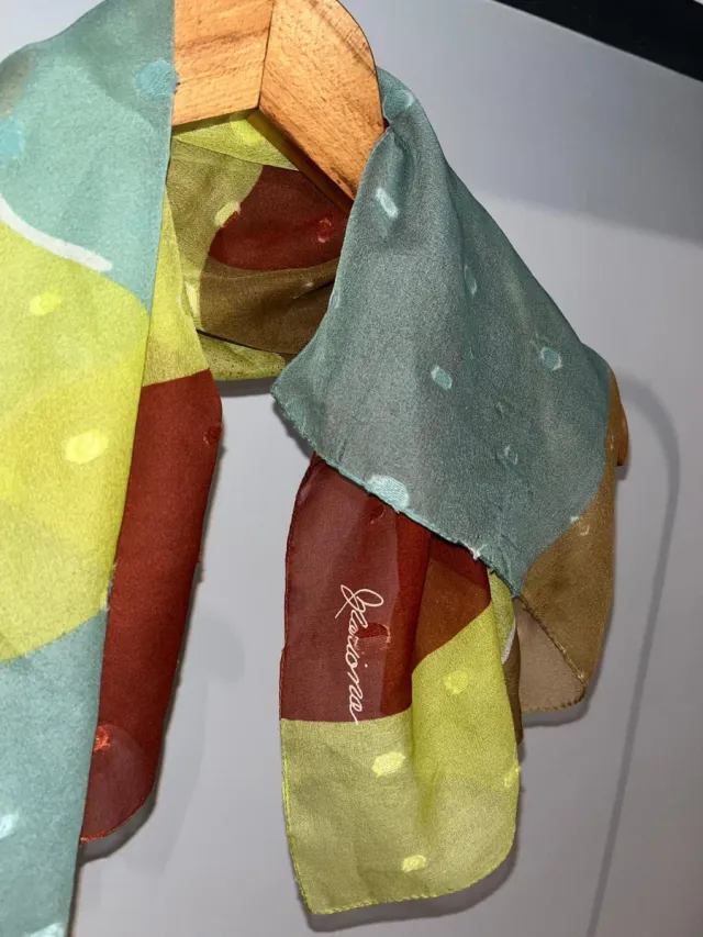 Pañuelo seda vintage estampado