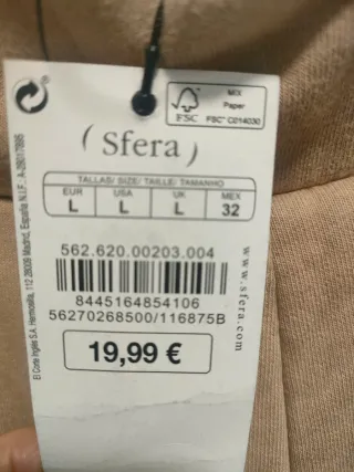 Pantalones anchos beige talla L