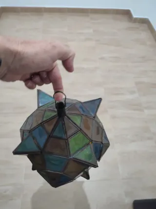 Lámpara mora Marrakech cristal y forja.