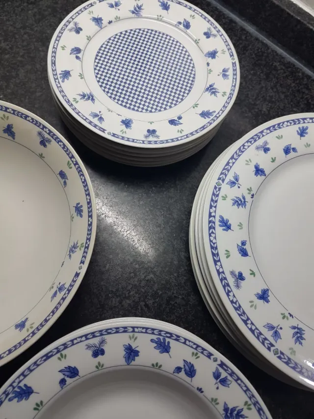 Servizio di porcellana 17 pezzi in blu e bianco