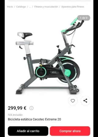 Bicicleta Spinning Cecotec Extreme 20