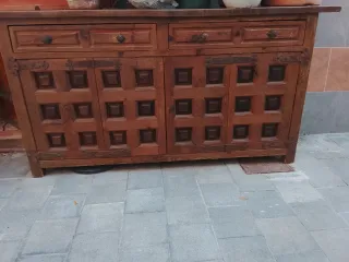 Mueble recibidor rústico madera