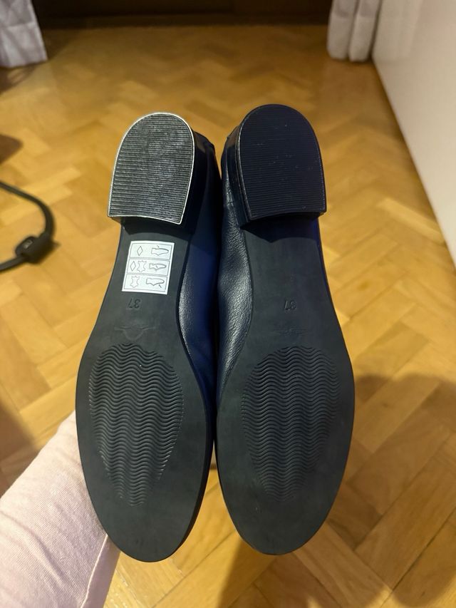 Mocasines de piel azul