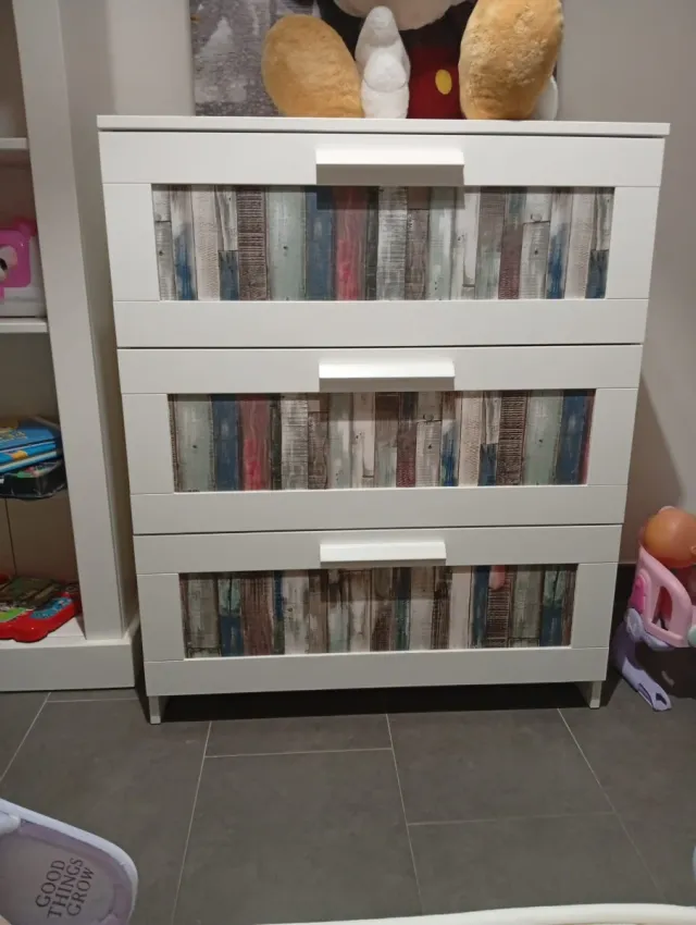 Cómoda blanca 3 cajones diseño madera